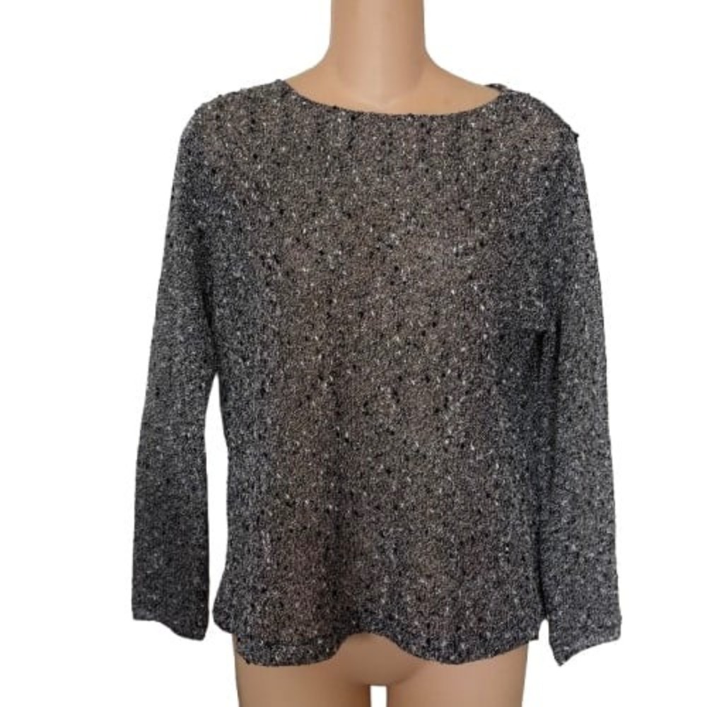 Additions by Chico's‎ Women's Sweater Sz 0 Black White